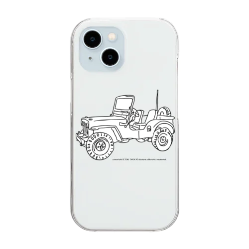 Jeep イラスト ライン画 Clear Smartphone Case