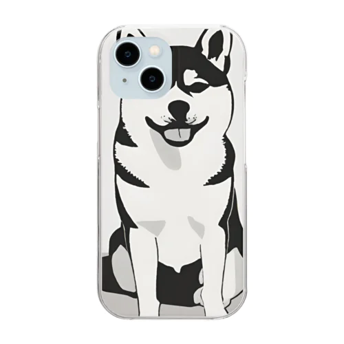 柴犬のキュートなキャンバス Clear Smartphone Case