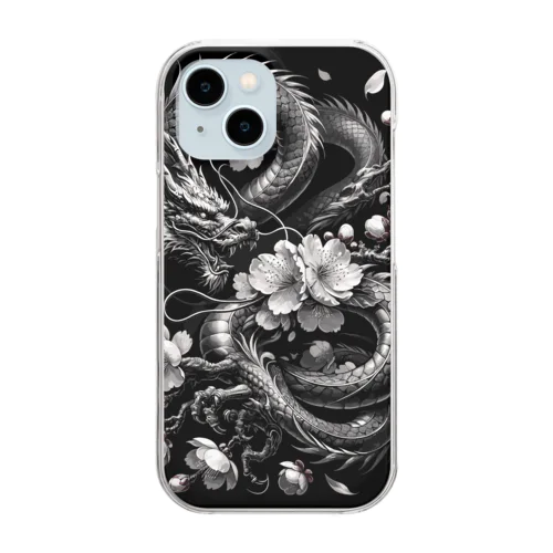 龍×桜 Clear Smartphone Case