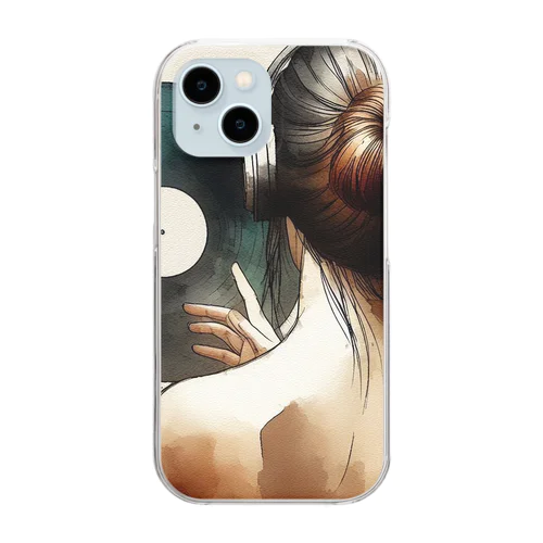 音楽を聴く女の人 Clear Smartphone Case