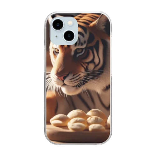 パンを焼いているトラ Clear Smartphone Case
