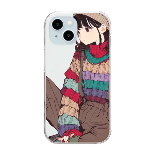 ニット系女子 Clear Smartphone Case