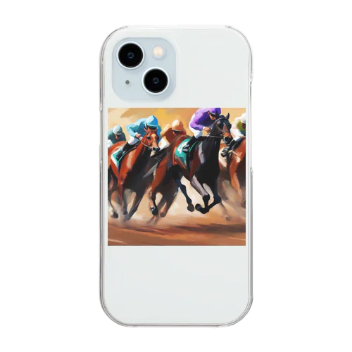 馬たちの力強さと競争心 Clear Smartphone Case