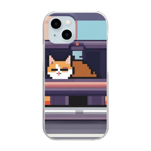 車のトランクの中に隠れている猫 Clear Smartphone Case