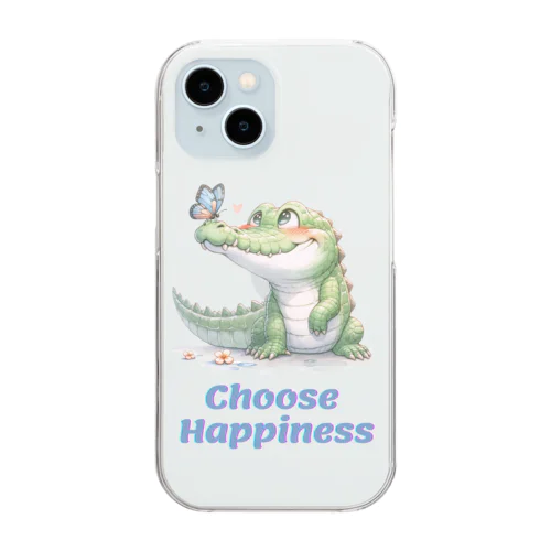 蝶とワニさん Clear Smartphone Case