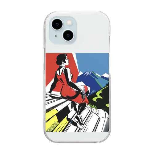 トレッキングLady Clear Smartphone Case