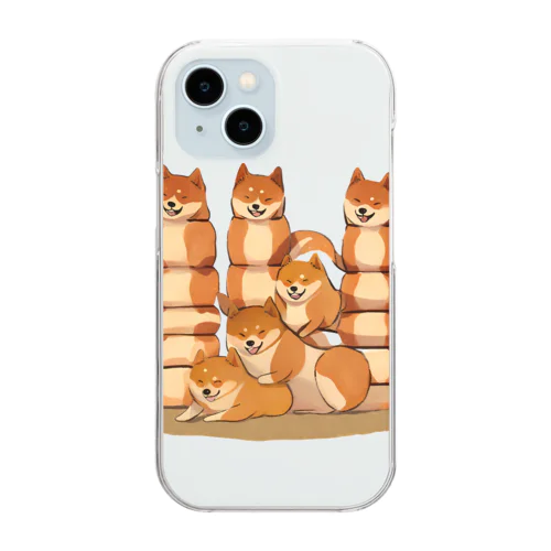 柴犬トーテンポール Clear Smartphone Case