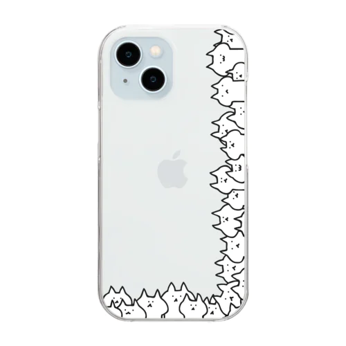 モノクロ猫枠ケース Clear Smartphone Case