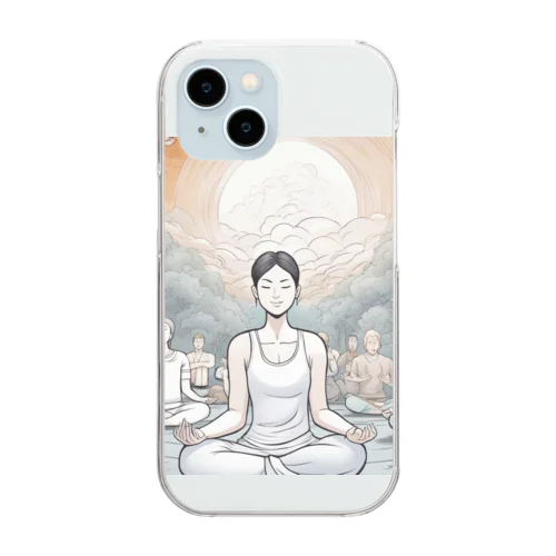 ヨガさん Clear Smartphone Case