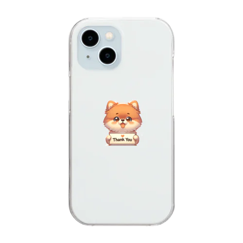 【ぽめちい】シリーズ （Thanks バージョン） Clear Smartphone Case