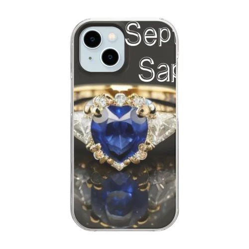 Birthstone/heart-shaped ring/September Clear Smartphone Case