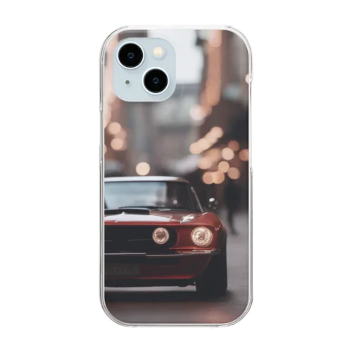 車とネオン Clear Smartphone Case