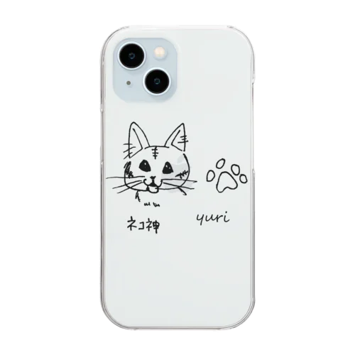 ネコ神　(チャーちゃん)　ユリ作品２ Clear Smartphone Case