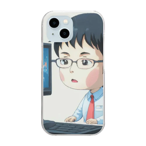 株価チェック中＠サラリーマン Clear Smartphone Case