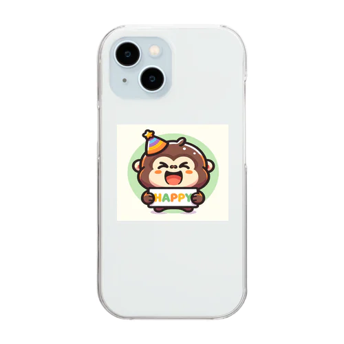 happyゴリラ Clear Smartphone Case