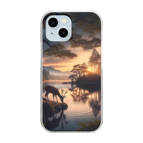 湖畔の鹿 Clear Smartphone Case