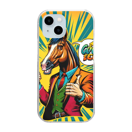 馬です！goodです！ Clear Smartphone Case