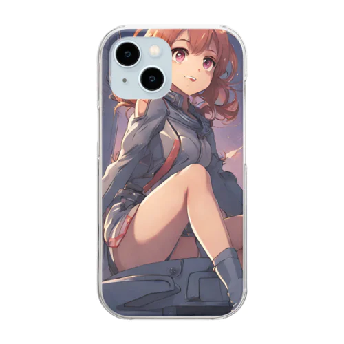 夕陽に輝くロケット子さん Clear Smartphone Case