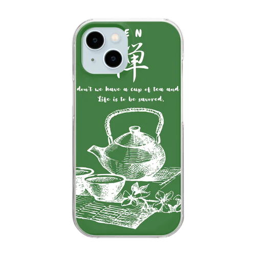 お茶シャツ緑茶 Clear Smartphone Case