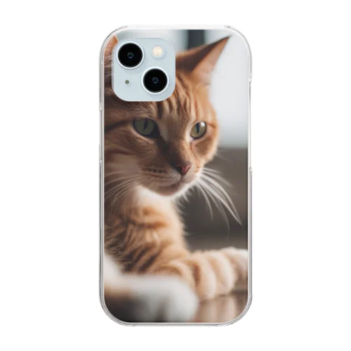 遊んでいる猫 Clear Smartphone Case