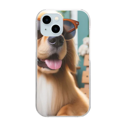 サングラスをかけた、かわいい犬 Marsa 106 Clear Smartphone Case