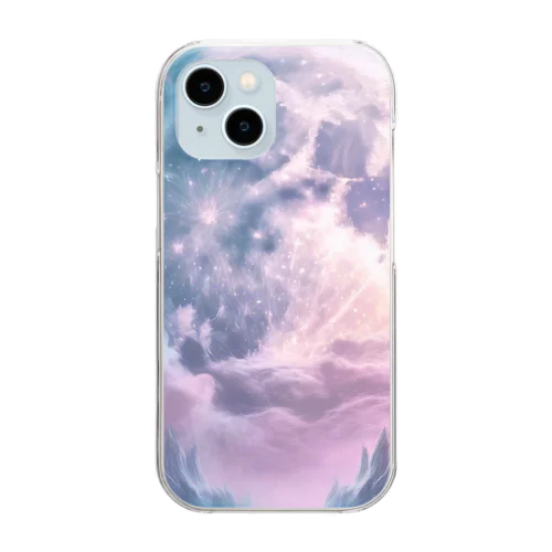 夜の満月　輝き Clear Smartphone Case