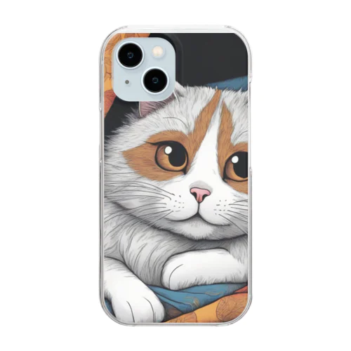 たぬき猫 Clear Smartphone Case