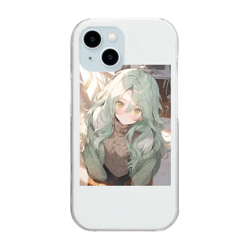 緑髪 少女 Clear Smartphone Case