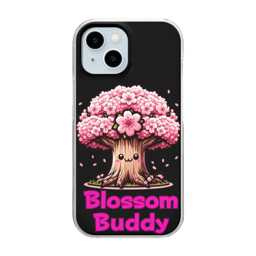 Blossom Buddy🌸 Sakura Smiles~black2 Clear Smartphone Case