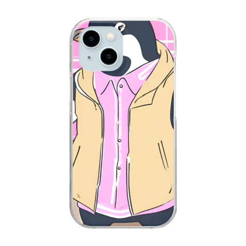 休みのパパさんペンギン Clear Smartphone Case