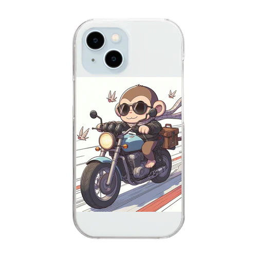 愛くるしい猿が乗った子供向けバイクが登場！ Clear Smartphone Case