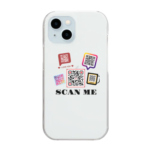 SCAN ME いっぱいのQRコード Clear Smartphone Case