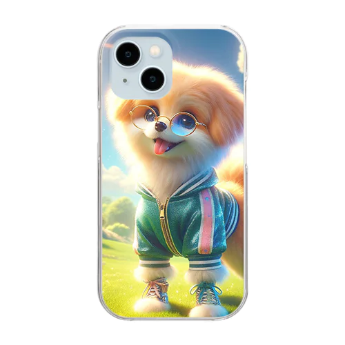 ふわふわの犬たちが可愛らしく擬人化された小物が登場！ Clear Smartphone Case