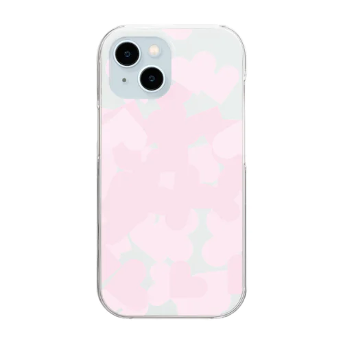 【積もったheart mark】百のハート♡飴霰(あめあられ) Clear Smartphone Case