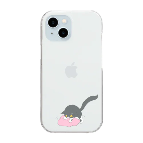 ふみふみ にゃんこ Clear Smartphone Case