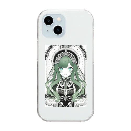 ㎇ちゃん　グレースケール風　B Clear Smartphone Case