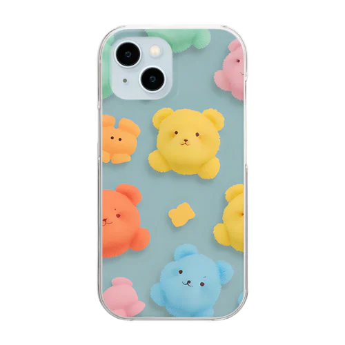 カラフルなクマ共🐻 Clear Smartphone Case