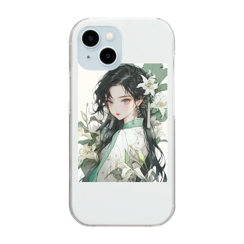 百合に囲まれた、娘　なでしこ1478 Clear Smartphone Case