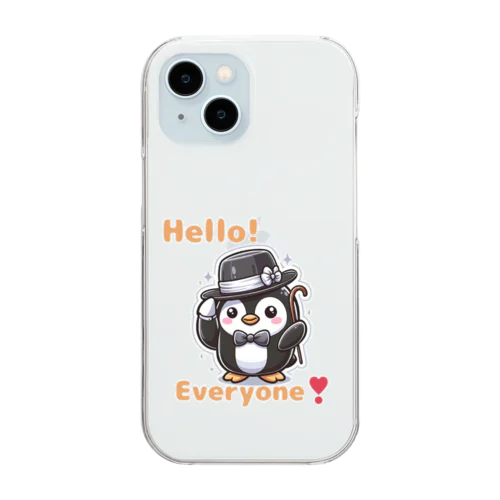 おめかしPenguin Clear Smartphone Case