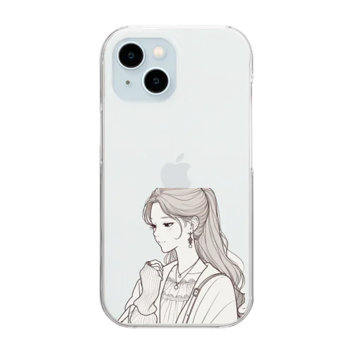 笑ってるのに目が死んでる子 Clear Smartphone Case