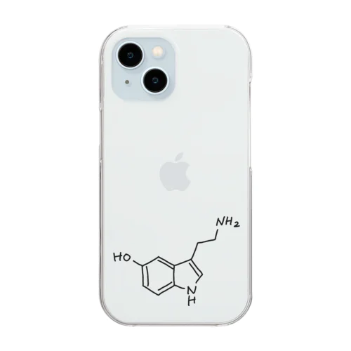 精神安定 セロトニン（ブラック）Serotonin（Black） Clear Smartphone Case