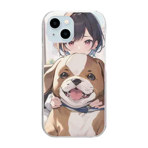 ぬいぐるみと女の子 Clear Smartphone Case