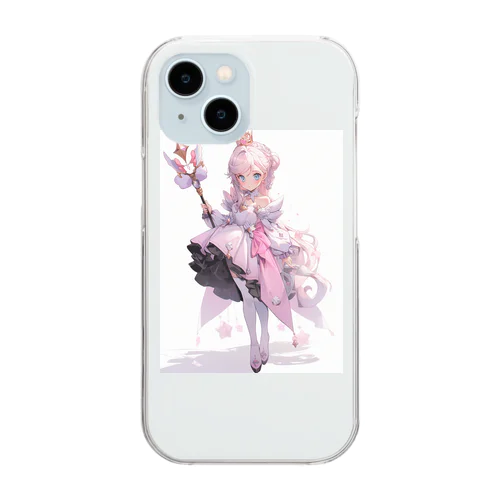 アニメ風ピンクのお姫さま　なでしこ1478 Clear Smartphone Case