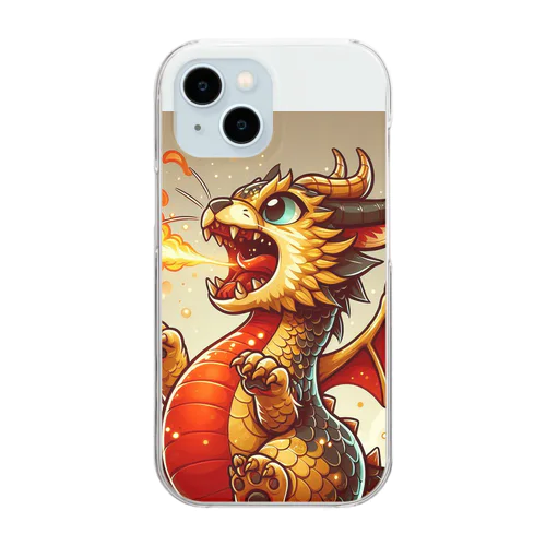 火噴き猫ドラゴン Clear Smartphone Case