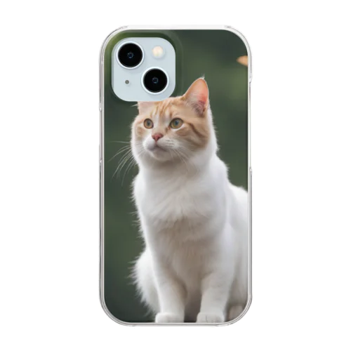 葉っぱと猫ちゃん Clear Smartphone Case