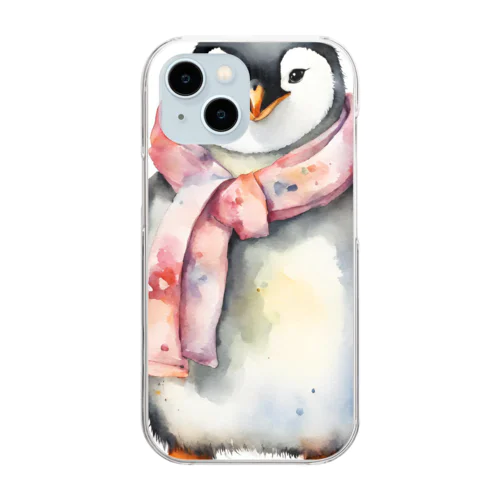 春を迎えるペンギン Clear Smartphone Case
