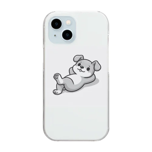 くつろぐわんちゃん Clear Smartphone Case