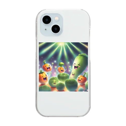 ライブで盛り上がる野菜たち Clear Smartphone Case