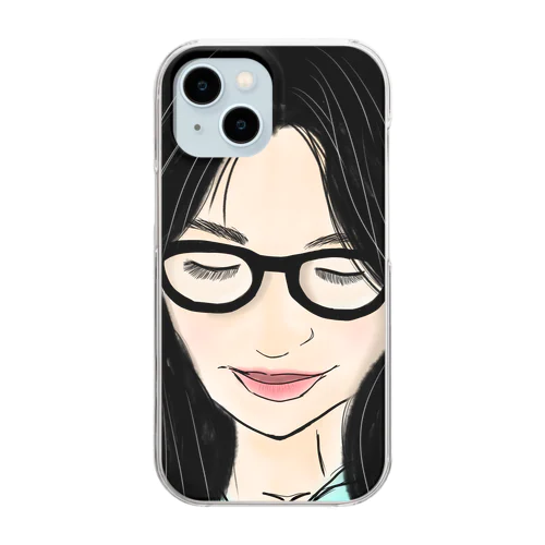 メガネ美人 Clear Smartphone Case