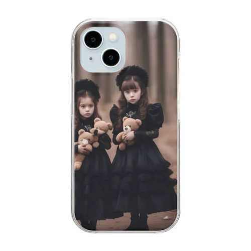 ゴスロリ姉妹はお揃いのクマさん達と一緒にお出かけ Clear Smartphone Case